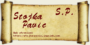 Stojka Pavić vizit kartica